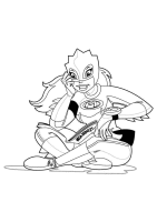 A coloring page of mega mindy